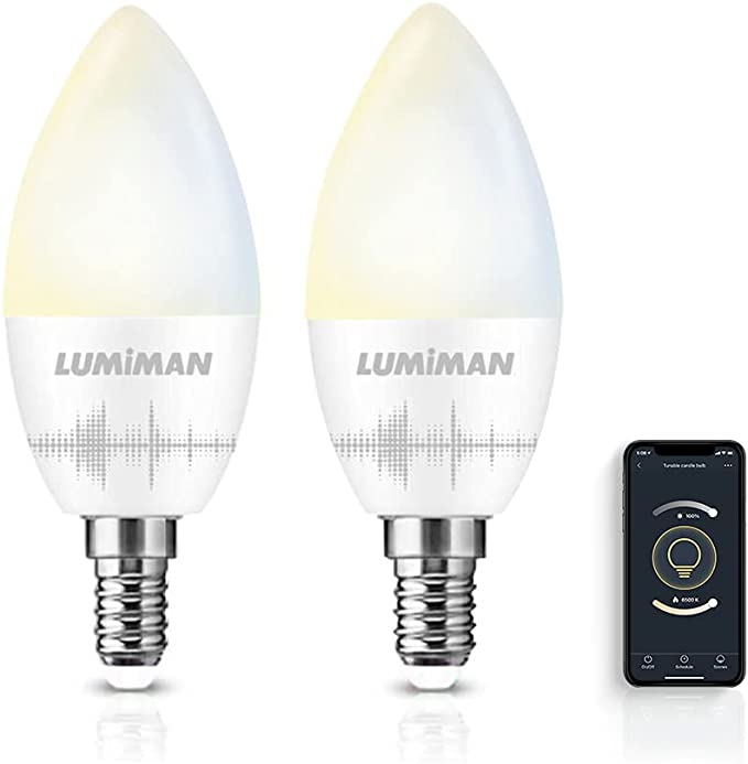 WiFi Smart Candelabra Warm-to-Cool E12 Bulb